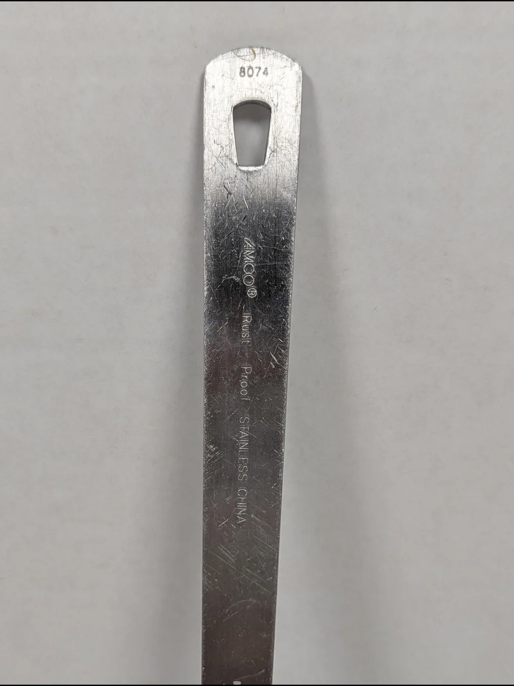 Amco Kitchen Utensil Black Silver Stainless Steel Nylon Slotted Spoon 8074